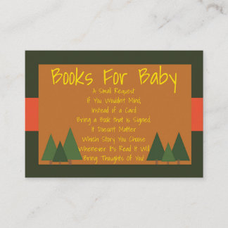 Carte D'accompagnement Baby shower De Bois Apportez Un Livre Infos