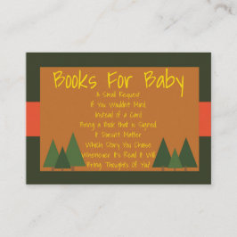 Carte D'accompagnement Baby shower De Bois Apportez Un Livre Infos