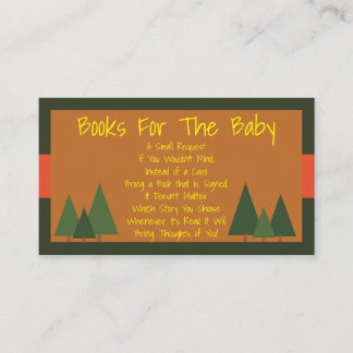Carte D'accompagnement Baby shower De Bois Apportez Un Livre Infos