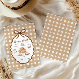 Carte D'accompagnement Baby shower de bois En vichy Disser Raffle