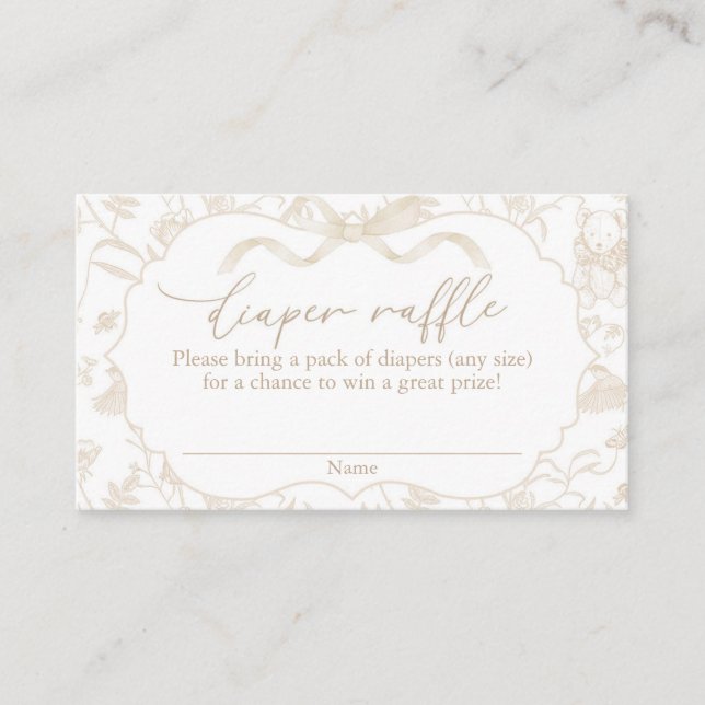Carte D'accompagnement Baby shower de boue neutre Raffin de couches (Devant)