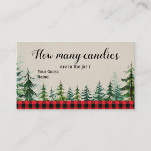 Carte D'accompagnement Baby shower de bûcheron d'hiver Combien de bonbons
