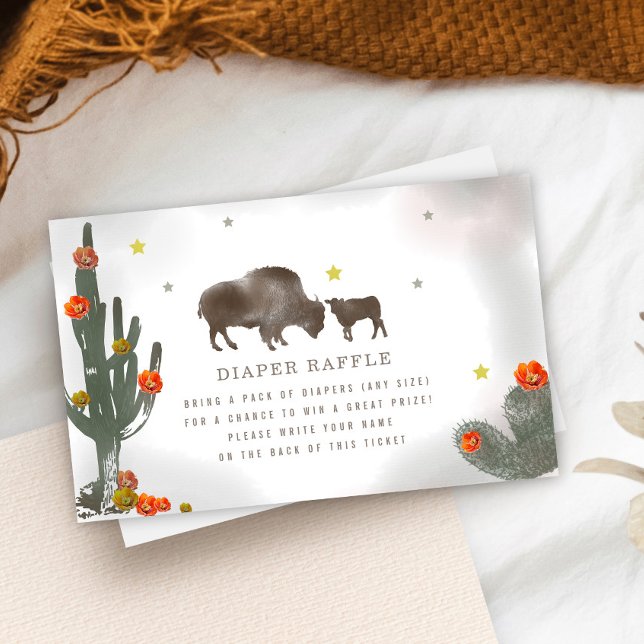 Carte D'accompagnement Baby shower de Buffalo Floral Cactus Déchets (Créateur téléchargé)