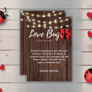 Carte D'accompagnement Baby shower de bug d'amour rustique
