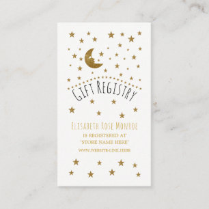 Carte D'accompagnement Baby shower de cadeaux Gold Moon & Stars