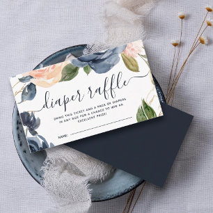 Carte D'accompagnement Baby shower de caleçon Marine rose Floral