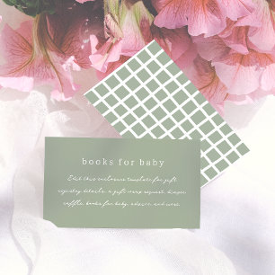 Carte D'accompagnement Baby shower de calligraphie minimale Boho Olive Gr