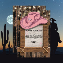 Carte D'accompagnement Baby shower de Casquette Russe Rose Cowgirl