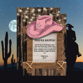 Carte D'accompagnement Baby shower de Casquette Russe Rose Cowgirl
