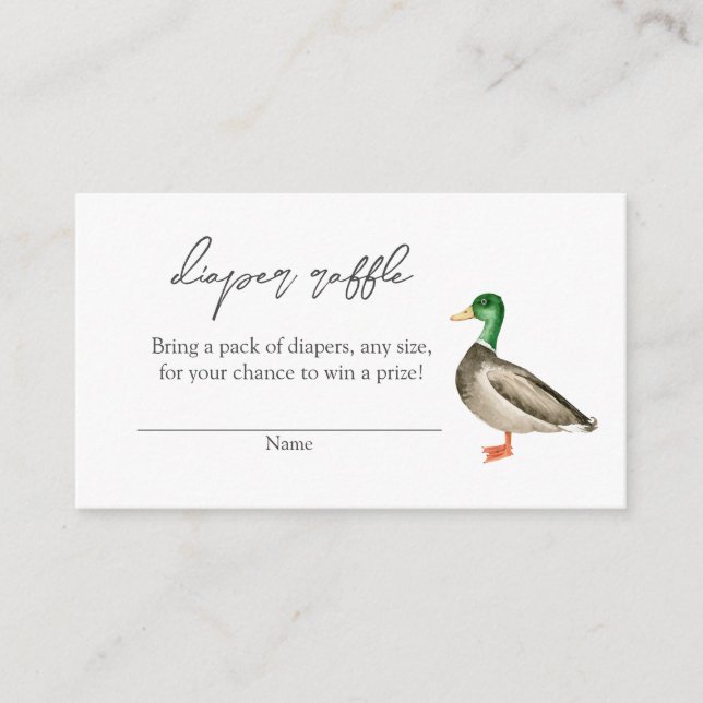 Carte D'accompagnement Baby shower de charbons de canard de Bohême (Devant)
