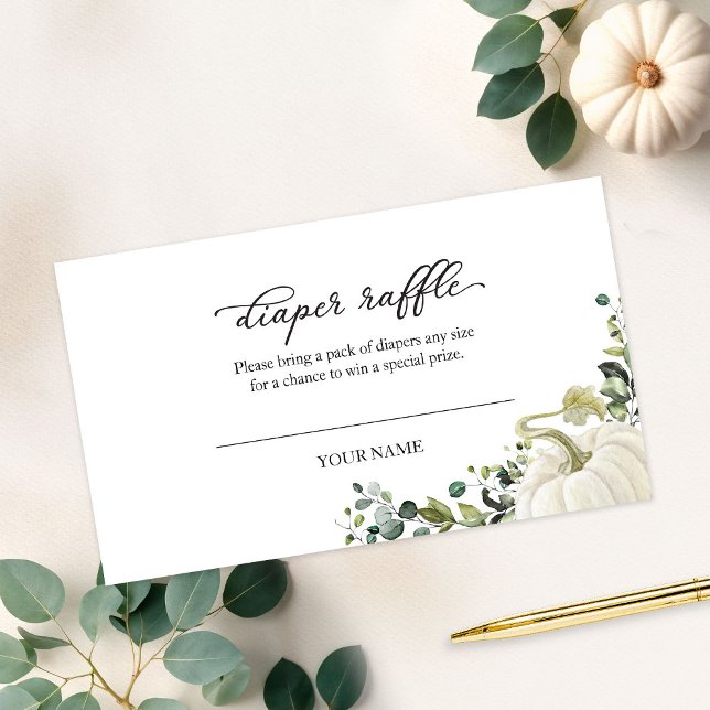 Carte D'accompagnement Baby shower de chute Citrouille de verdure  de cou (Créateur téléchargé)