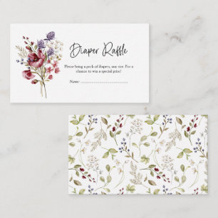 Carte D'accompagnement Baby Shower de couche-culotte 'Douce Fleur Sauvage