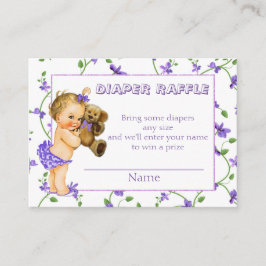 Carte D'accompagnement Baby shower de couche vintage pour bébé fille Raff