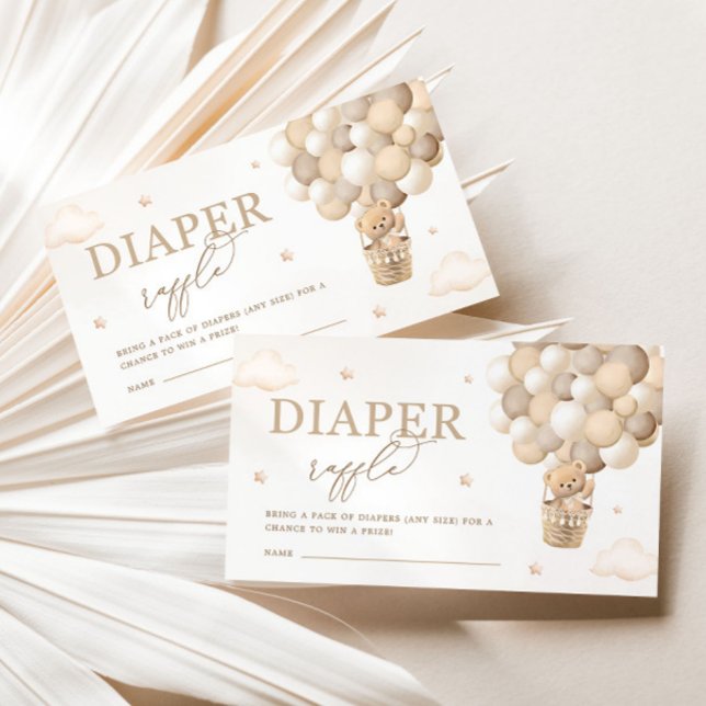 Carte D'accompagnement Baby shower de couches Neutral Teddy (Créateur téléchargé)