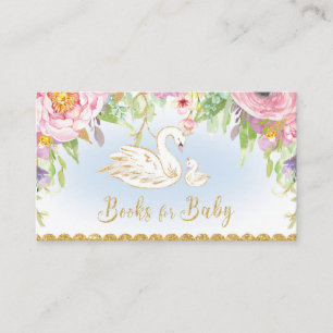 Carte D'accompagnement Baby shower de cygne Apportez un livre pour bébé