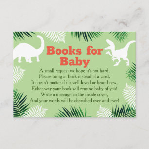 Carte D'accompagnement Baby shower de demande de carnet de route Dinosaur
