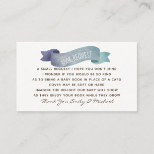 Carte D'accompagnement Baby shower de demande de livre - Poème
