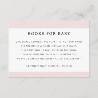 Carte D'accompagnement Baby shower de demande de livre rose vif
