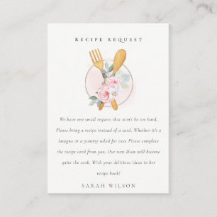 Carte D'accompagnement Baby shower de demande de recette florale de fourc