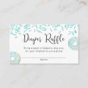 Carte D'accompagnement Baby shower de Donut garçon tombole de couche bleu