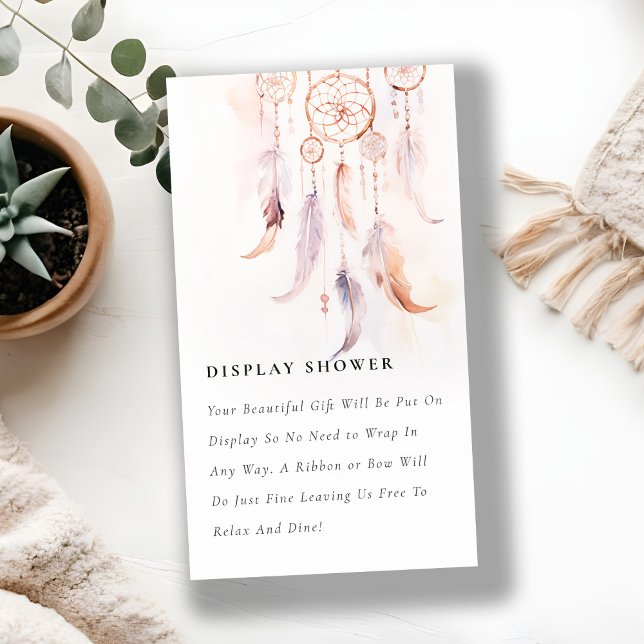 Carte D'accompagnement Baby shower de douche d'affichage de Feather Dream (Créateur téléchargé)