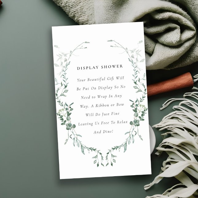 Carte D'accompagnement Baby shower de douche Eucalyptus Botanique (Créateur téléchargé)