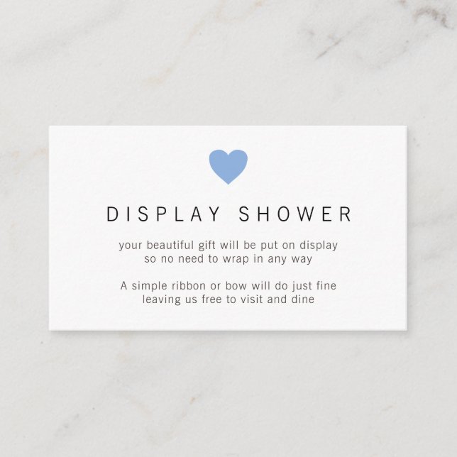 Carte D'accompagnement Baby shower de douche simple Blue Heart Boy (Devant)