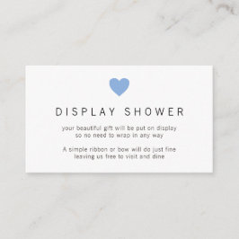 Carte D'accompagnement Baby shower de douche simple Blue Heart Boy