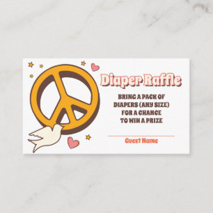 Carte D'accompagnement baby shower de fête hippie des années 60 - Déchets