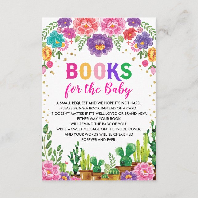Carte D'accompagnement Baby shower de Fiesta Florale Mexicaine Apportez u (Devant)