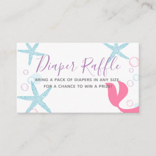 Carte D'accompagnement Baby shower de fille de sirène, billet de tombola