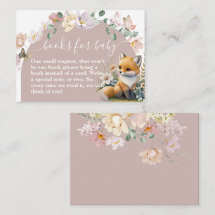 Carte D'accompagnement Baby shower de fille fleur sauvage animal de bois