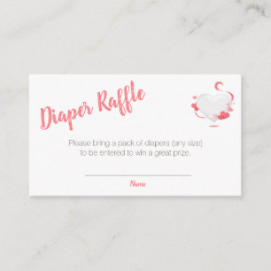 Carte D'accompagnement Baby shower de fille Raffle Coeur Rose