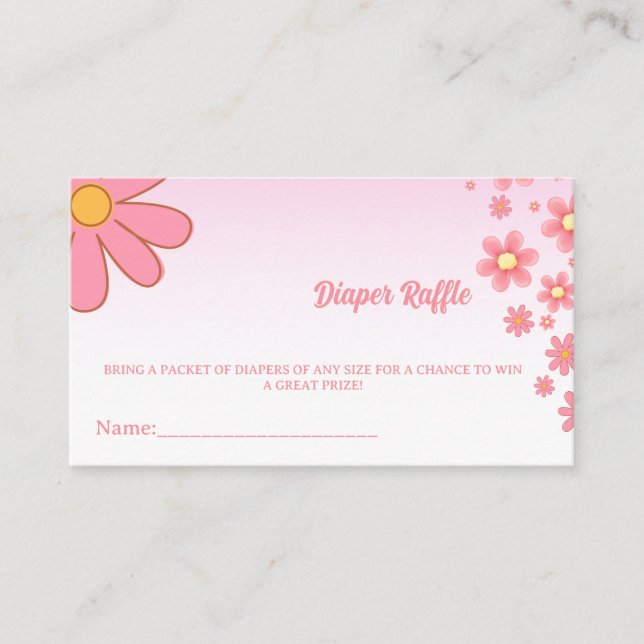 Carte D'accompagnement Baby shower de fleur marguerite aquarelle Demande  (Devant)