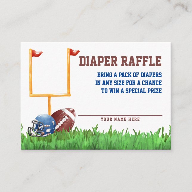 Carte D'accompagnement Baby shower de football Déchets Raffle (Devant)