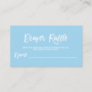 Carte D'accompagnement Baby shower de GARÇON bleu de billet de TOMBOLA de