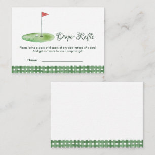 Carte D'accompagnement Baby Shower de Golf à Carreaux Verts Tirage au Sor