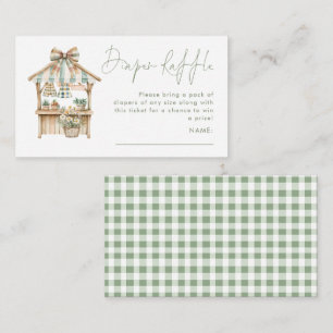 Carte D'accompagnement Baby shower de jauge de En vichy du marché Sage