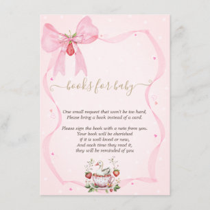 Carte D'accompagnement Baby shower de la fraise, de l'oie, des points du 