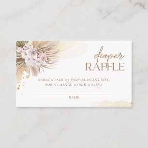 Carte D'accompagnement Baby shower de laiton Boho Diaper Pampas