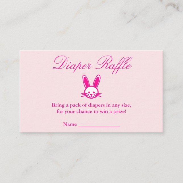 Carte D'accompagnement Baby shower de lapin rose Déchets Raffin (Devant)