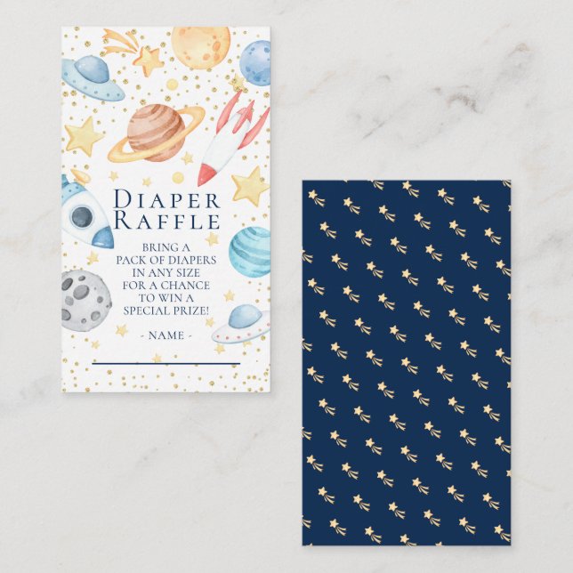 Carte D'accompagnement Baby shower de l'espace extra-atmosphérique Refroi (Devant / Derrière)