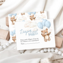 Baby shower de l'ours en peluche bleu
