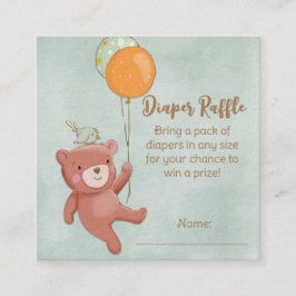 Carte D'accompagnement Baby shower de l'ours en peluche, de l'oiseau et d