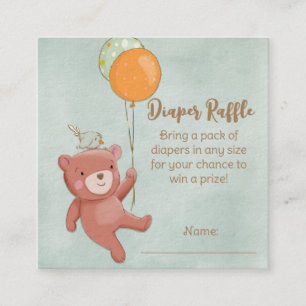 Carte D'accompagnement Baby shower de l'ours en peluche, de l'oiseau et d