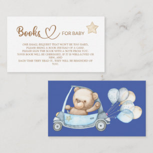 Carte D'accompagnement Baby shower de l'ours en peluche Livres pour bébé 