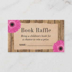 Carte D'accompagnement Baby shower de marguerite rustique Livre Raffle Bi