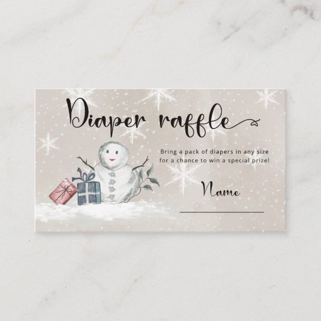 Carte D'accompagnement Baby shower de neige tombola (Devant)