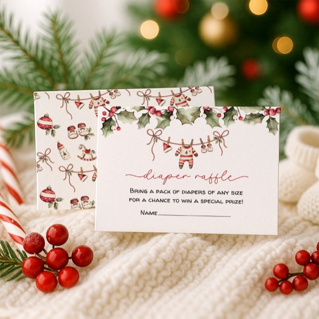 Carte D'accompagnement Baby shower de Noël au carrelage (Créateur téléchargé)