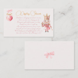 Carte D'accompagnement Baby shower de Noël : Casse-noisette rose aquarell